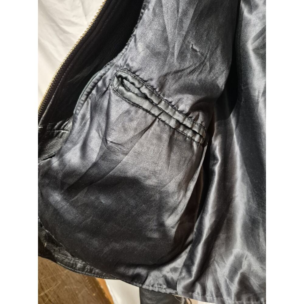 Womens Leather Jacket Fringe Stitching Bead Size 22 With Removable Liner Western - Picture 10 of 16